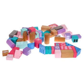 Zestaw drewnianych klocków dla dziewczynek 